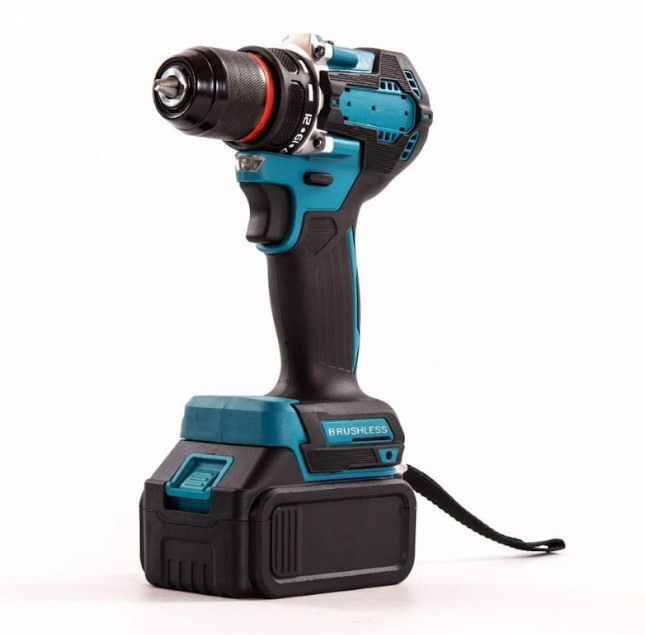 Cordless Drill Machine 10mm 21V with 2x Lithium Batteries & Fast Charger | Compact Electric Screwdriver Drill for Wood, Metal, DIY | Variable Speed, Keyless Chuck, LED Work Light, Ergonomic Grip - UAE Stock